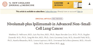 一线治疗晚期NSCLC 纳武利尤单抗联合Ipilimumab优于化疗