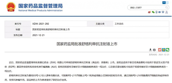 第2款国产PD-L1 单抗获批上市